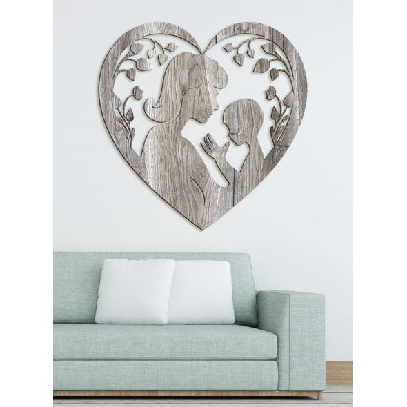 Dřevěný obraz Matka a dítě