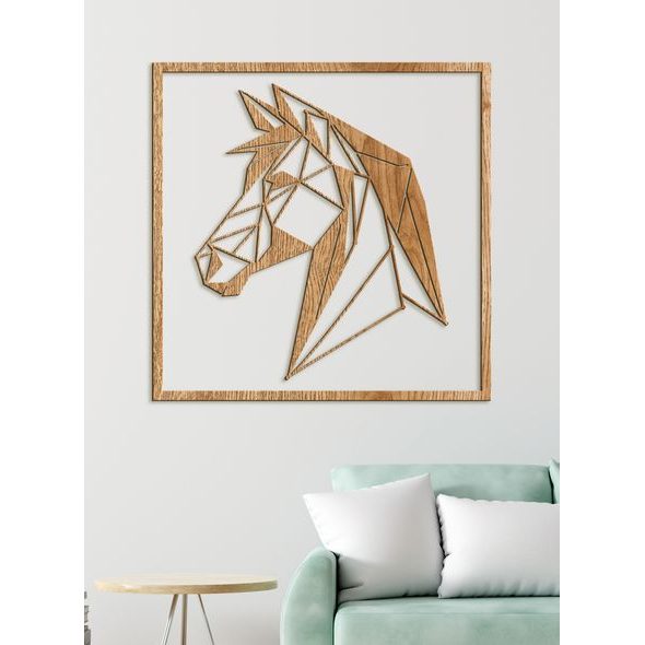 Dřevěný obrázek siluety koně