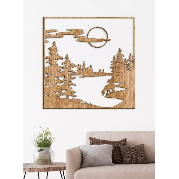 Drevený obraz Lesná čistinka