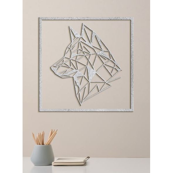 Dřevěný obraz Silueta vlka