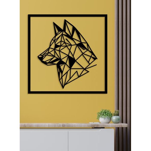 Dřevěný obraz Silueta vlka