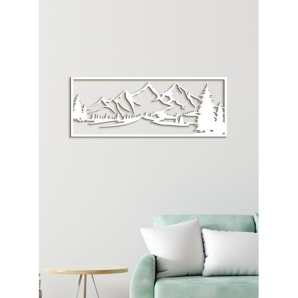 Dřevěný obraz hory