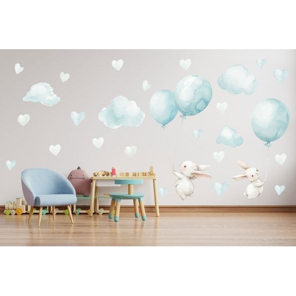 Lietajúce zajačiky s balónmi