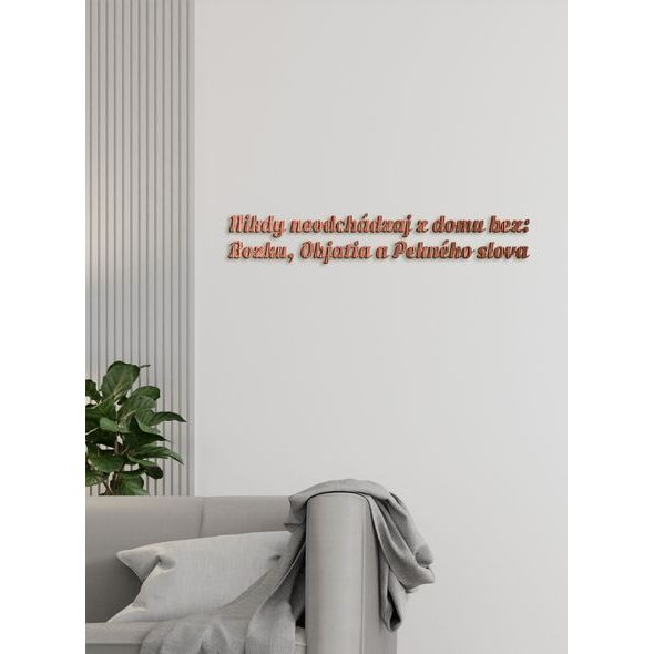 Drevený nápis pravidlá rodiny