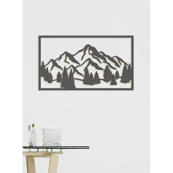 DŘEVĚNÁ NÁSTĚNNÁ MALBA MAJESTÁTNÍ HORY