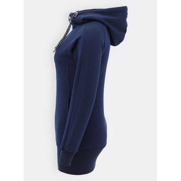 Tmavomodrá mikina s kvetinovou kapucňou