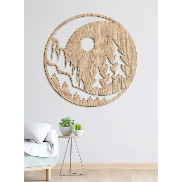 Dřevěná malba noční krajina