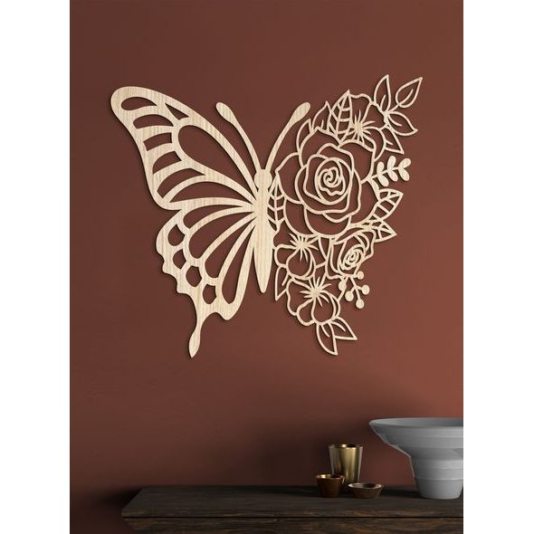 Dřevěný obraz na zeď Motýl