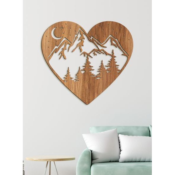 Dřevěný nástěnný obraz Láska k horám