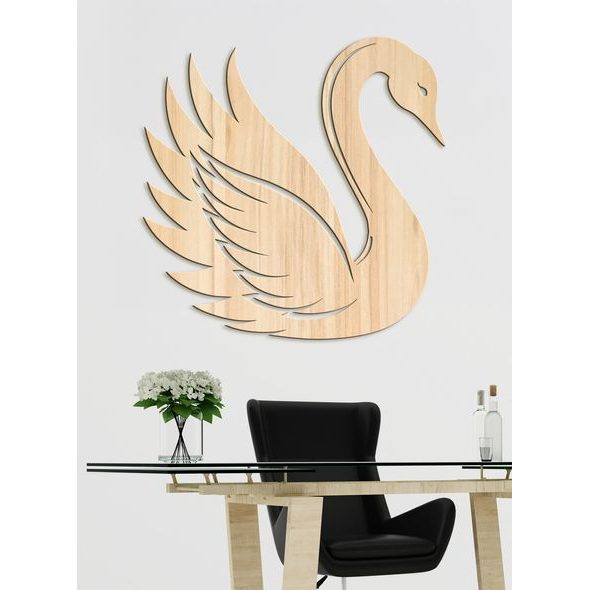 Dřevěný obraz Elegantní labuť