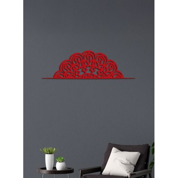 Dřevěná mandala půlkruh FLORA