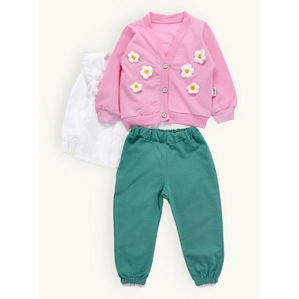 DĚTSKÁ SOUPRAVA MARGARÉTKA RŮŽOVO-ZELENÁ