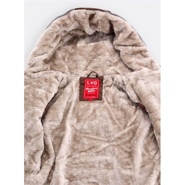 Dámská prošívaná bunda hnědá