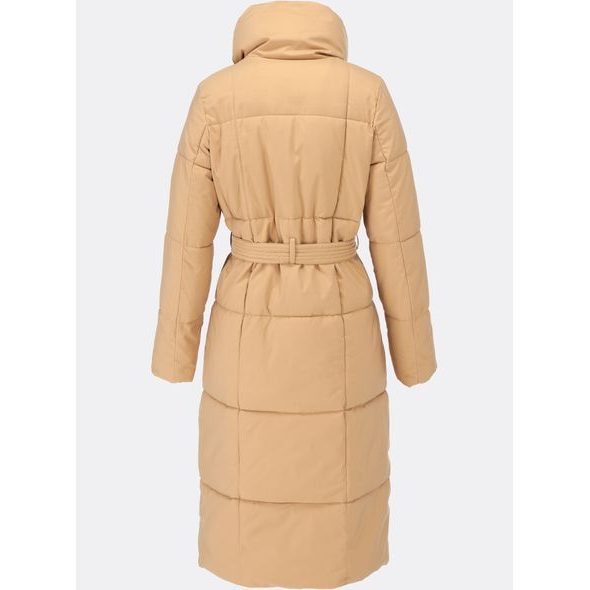 Dámska zimná bunda s opaskom svetlohnedá