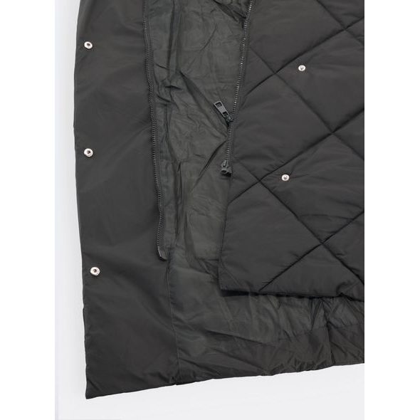 Dámska dlhá prešívaná vesta tmavozelená