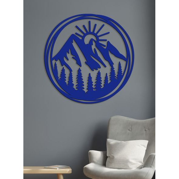 Dřevěný obraz Vycházející slunce nad horami