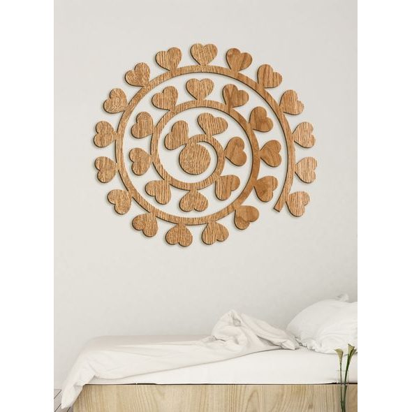 Dřevěný nástěnný obraz Spirála srdcí