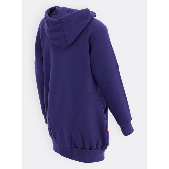Dámská prodloužená mikina s kapucí fialová