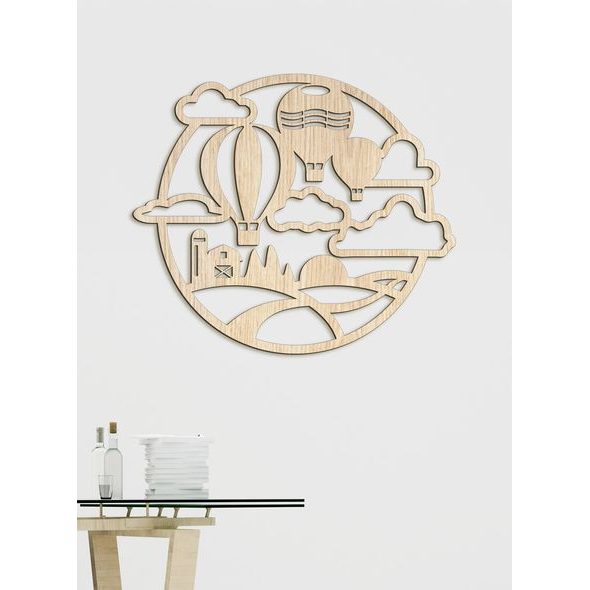 Dřevěný nástěnný obraz Balon Flight