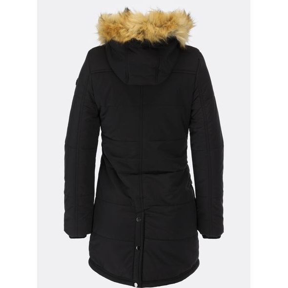 Dámska zimná bunda s kožušinovou podšívkou čierna