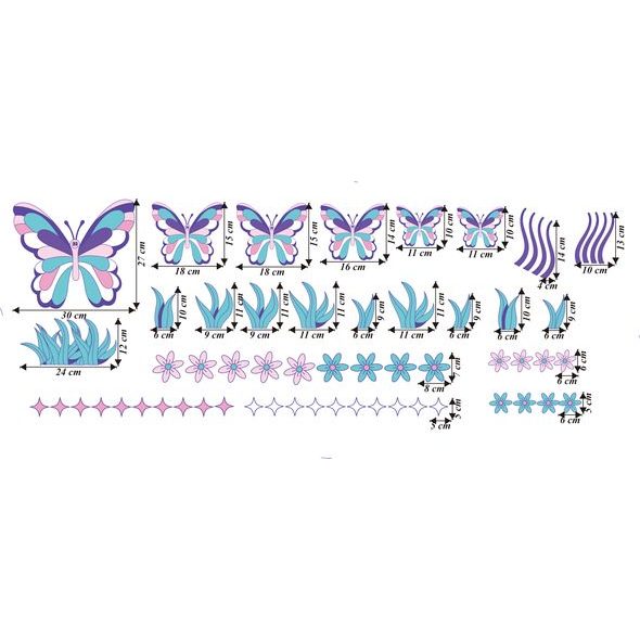 Fialové motýle a kvety