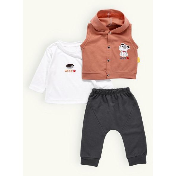 KOJENECKÁ TEPLÁKOVÁ SOUPRAVA PSÍK SVĚTLE HNĚDÁ