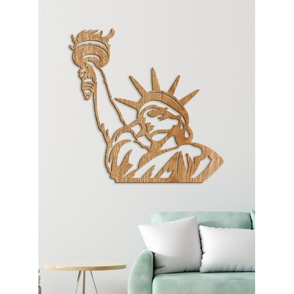 Dřevěná nástěnná malba Socha Svobody