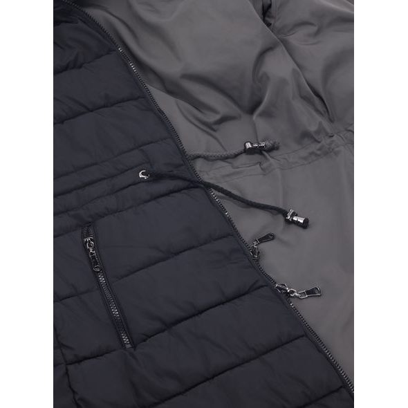 Dámská oboustranná bunda tmavě zeleno-černá