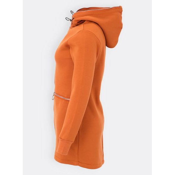 Tehlová dlhá dámska mikina