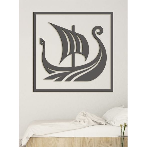 Dřevěný obraz Vikingská loď