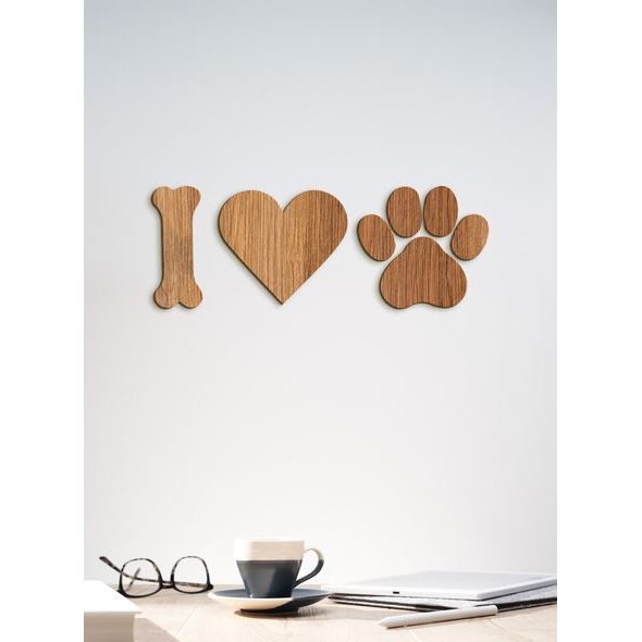 Drevený nápis "I ♥ DOG"