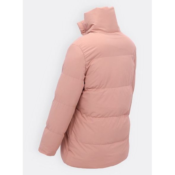 Dámská zimní bunda bez kapuce pudrová