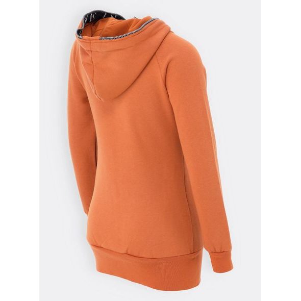 Mikina s ozdobným lemom tehlová