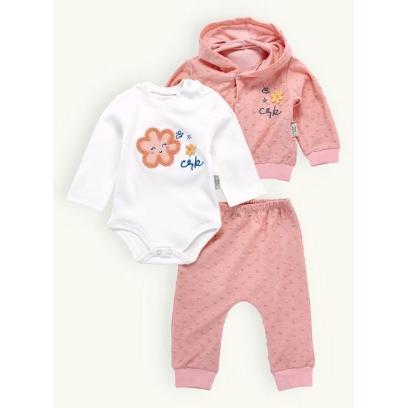 Kojenecká souprava VESELÝ KVĚT broskvová