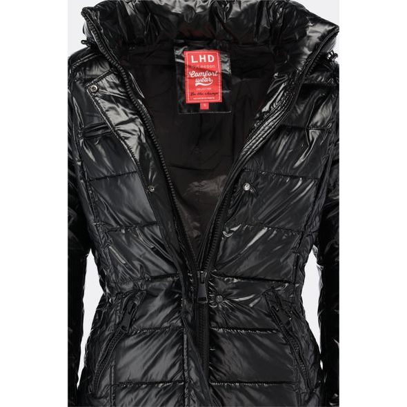 Dlouhá dámská prošívaná bunda černá