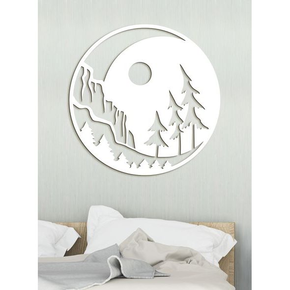 Dřevěná malba noční krajina