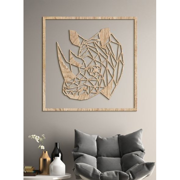 Dřevěný obraz nosorožce