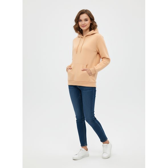 DÁMSKÁ SPORTOVNÍ MIKINA S KAPUCÍ BÉŽOVÁ