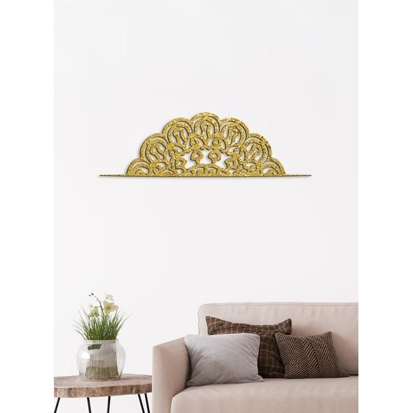 Dřevěná mandala půlkruh FLORA