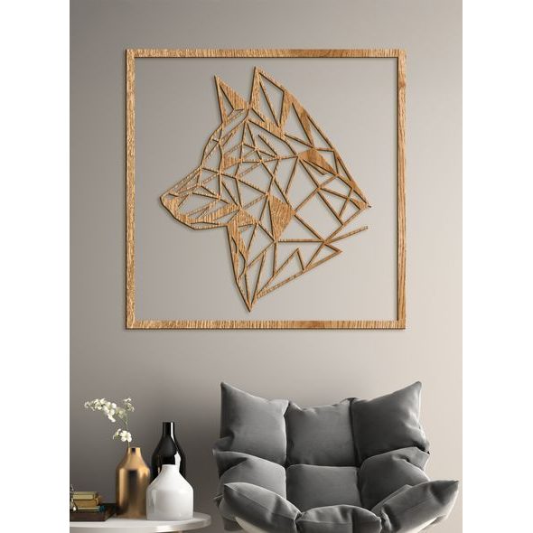 Dřevěný obraz Silueta vlka