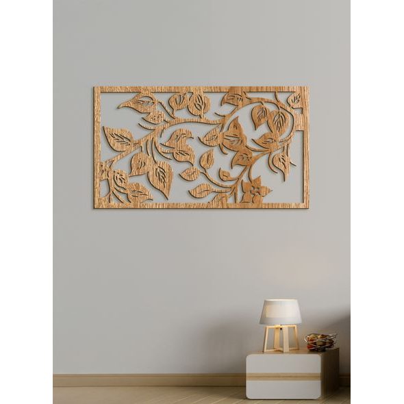 Dřevěný obraz na stěně Lístie