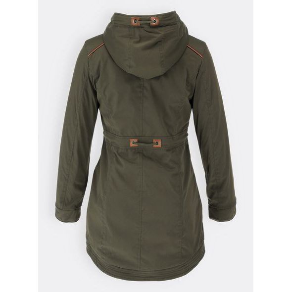 Dámska zimná bunda s kožušinovou podšívkou khaki