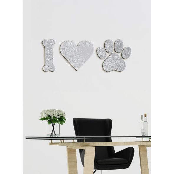 Drevený nápis "I ♥ DOG"