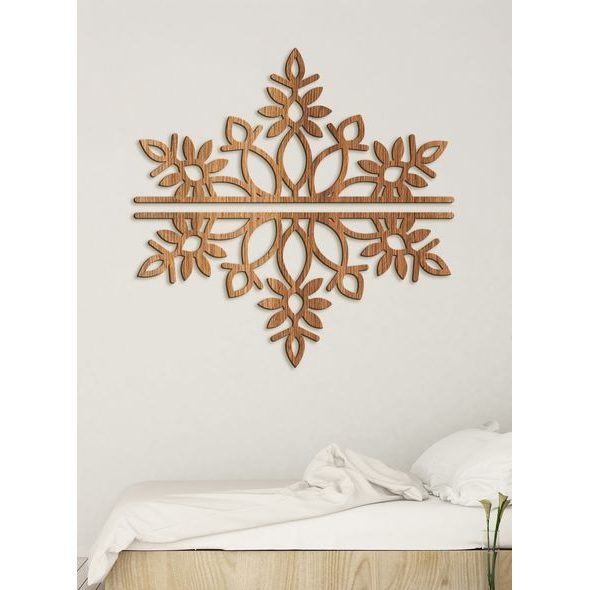 Dvoudílná dřevěná mandala SNOW