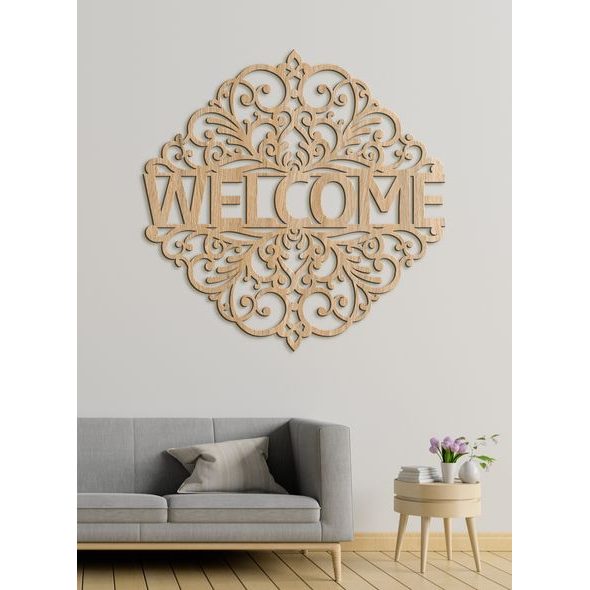 Drevený nápis "WELCOME"