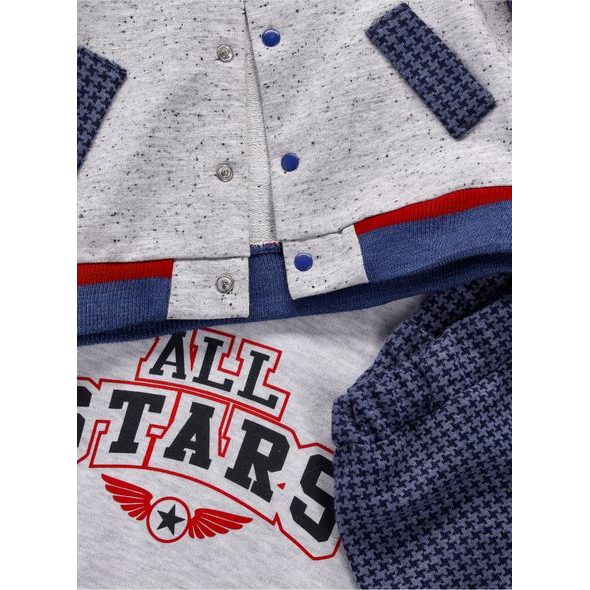 Dětská tepláková souprava HVIEZDA šedomodrá