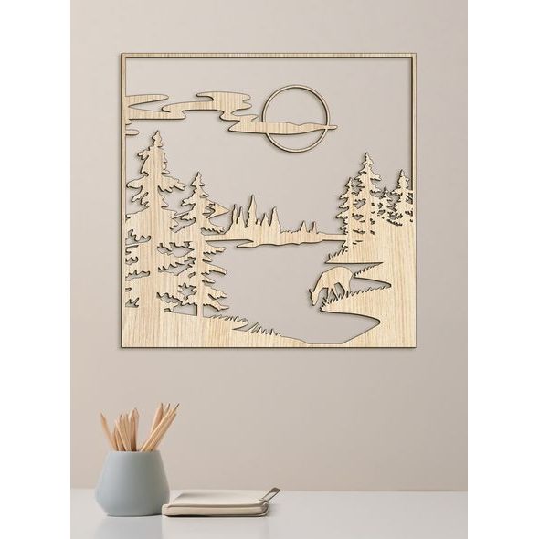 Drevený obraz Lesná čistinka