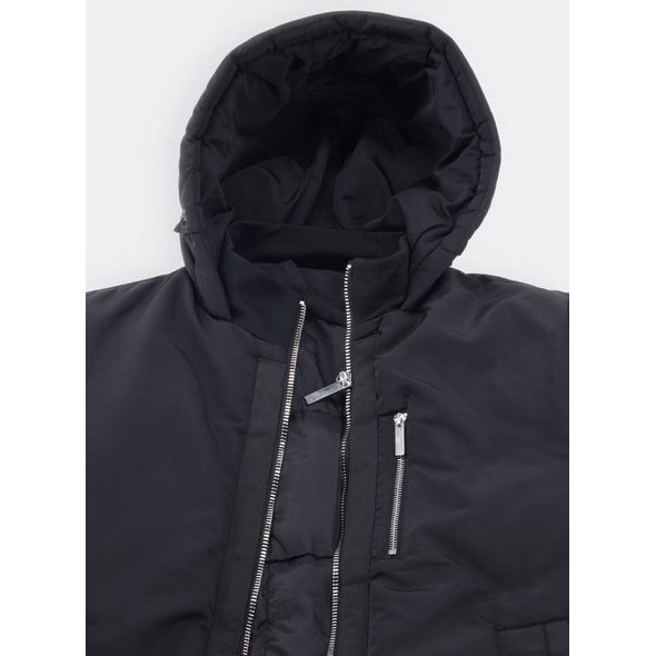 Pánská prodloužená zimní bunda černá