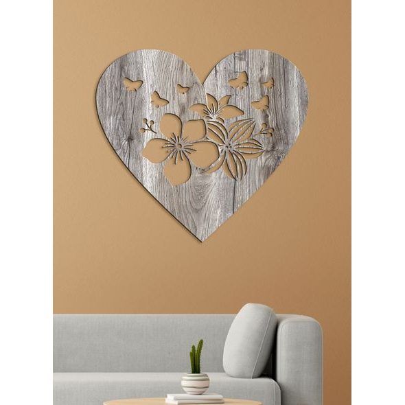 Drevený obraz Srdce plné motýľov