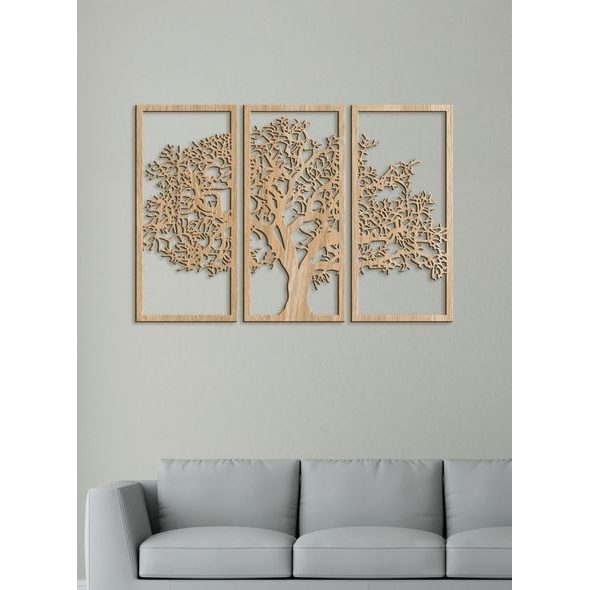 Třídílná nástěnná malba strom života